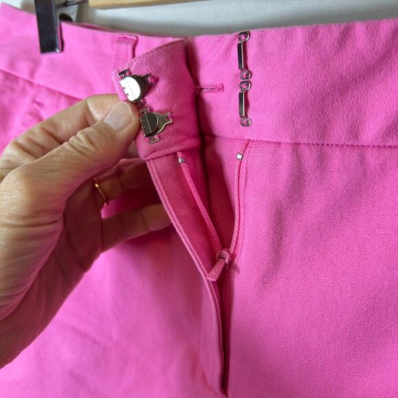 J. McLaughlin Bright Pink Twill Mid-Rise Bermuda Length Chino-Style Shorts Sz 6 - Picture 5 of 14